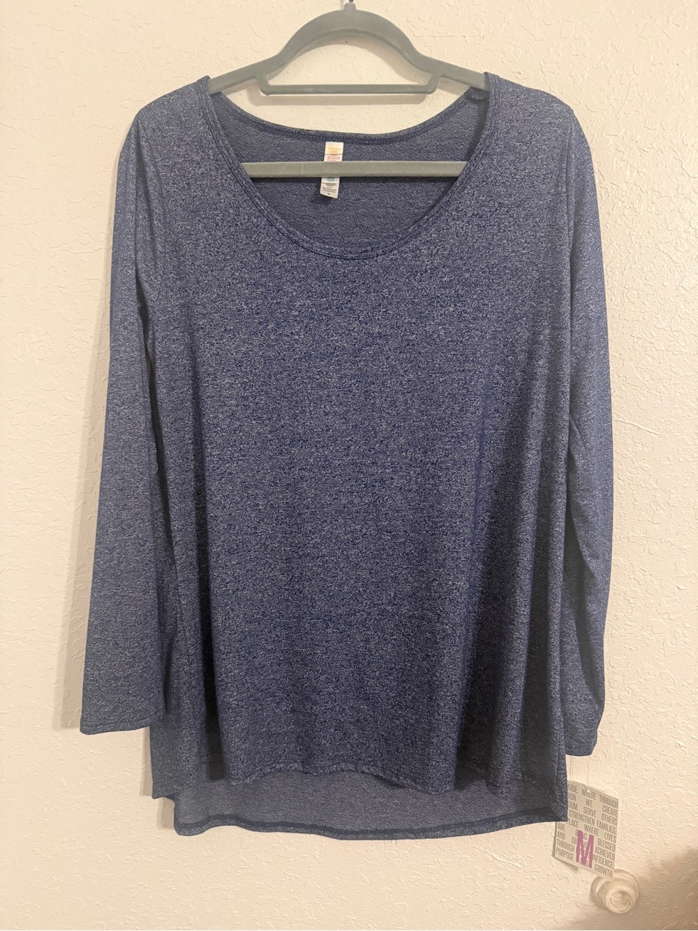 LuLaRoe Lynnae Top Women’s Size M Heather Blue Long Sleeve Soft Relaxed Fit NWT